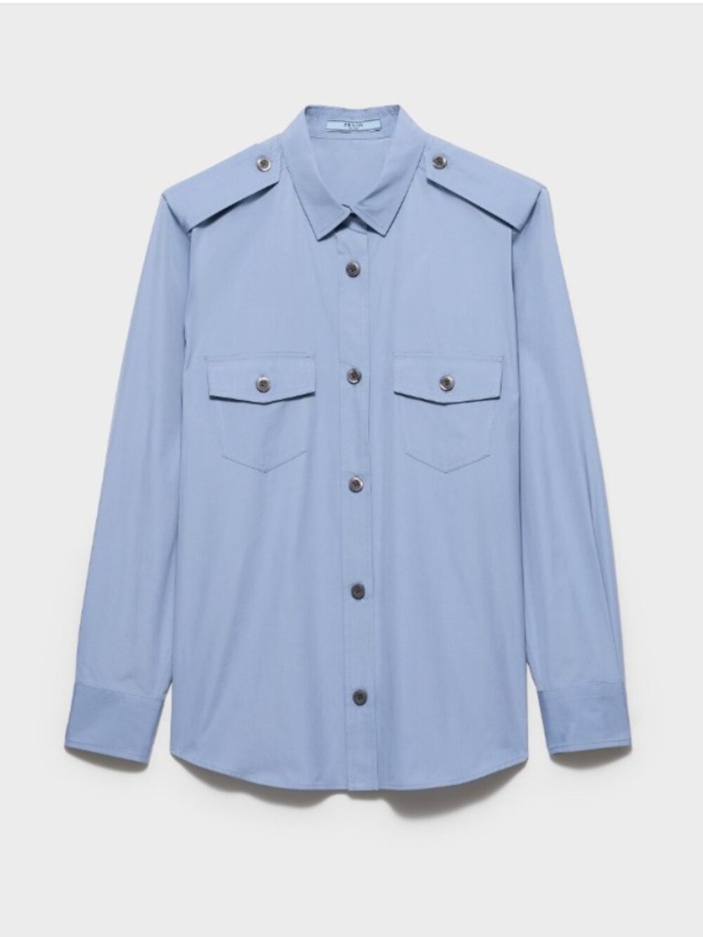 Prada Light Blue Popeline Egypt Button-Up Collared Shirt 38